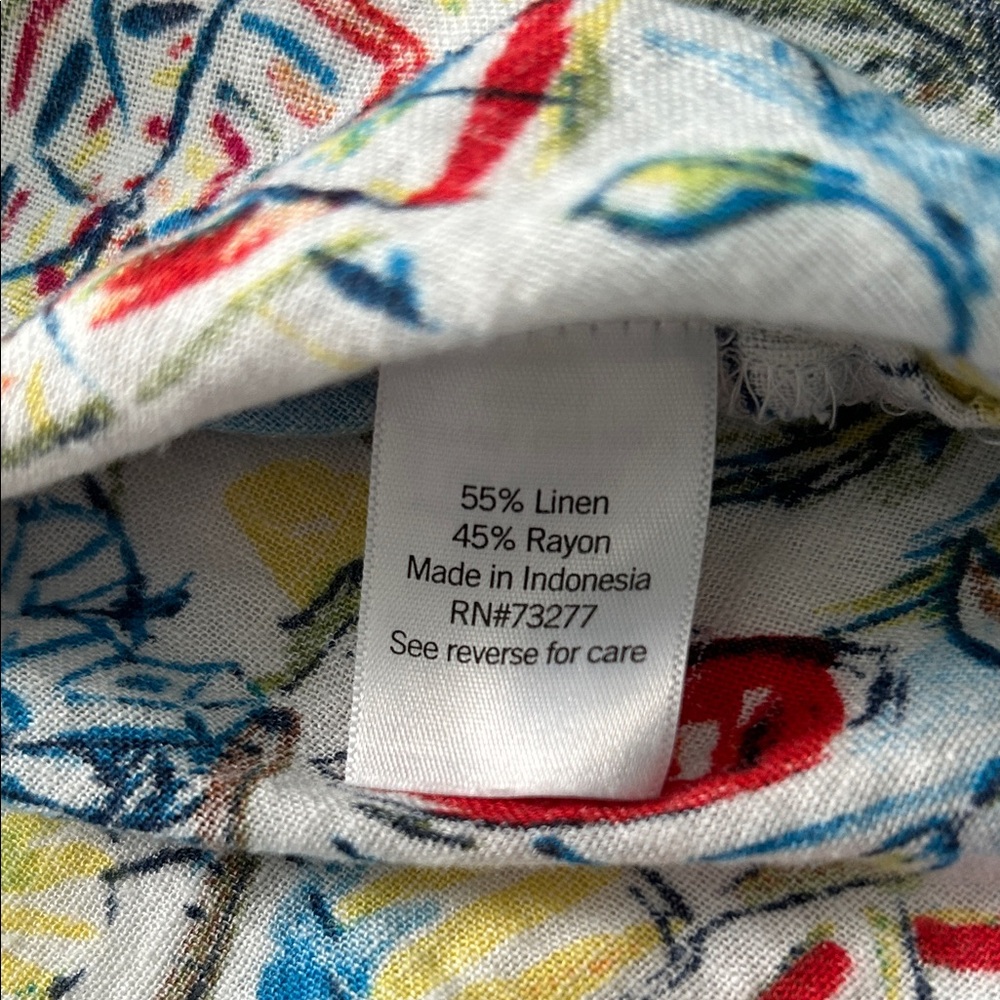 Sonoma Multicolor Tropical Print Button-Up Top - Picture 6 of 6